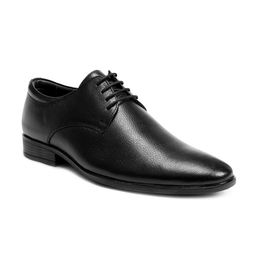One8 Men Black Premium Leather Formal Lace-Up Shoes-image-76