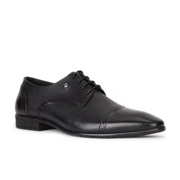 Hush Puppies Men Black Textured Leather Formal Derbys-picture-5