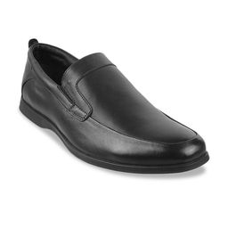 Mochi Men Black Solid Leather Formal Slip-On SHoe-image-30