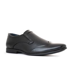 Khadims Men Black Textured Formal Slip-On-image-32