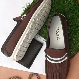 Prolific Men Brown Printed Oxfords-53