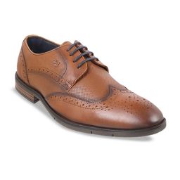 Metro Men Textured Leather Formal Brogues-image-35