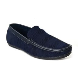 Ajanta Men Blue Woven Design Lightweight Loafers-50