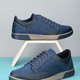 The Roadster Lifestyle Co. Men Blue Memory Foam Lace-Up Sneakers-picture-58