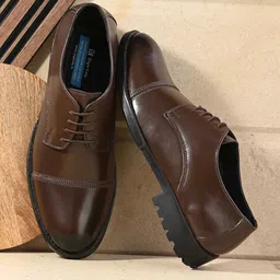 Eego Italy Men Textured Genuine Leather Padded Formal Derbys-17