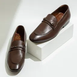 ATESBER by Inc.5 Men Buckle Detailed Leather Formal Slip-On Shoes-image-34