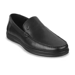 DAVINCHI Men Textured Round Toe Leather Formal Loafers-image-50