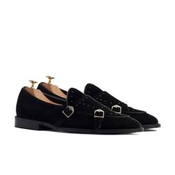 GRIFFIN Men Black Suede Loafers-image-14