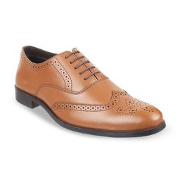 Mochi Men Perforated Leather Formal Brogues-image-11