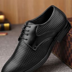 bacca bucci Men Black Textured Formal Derbys-image-11