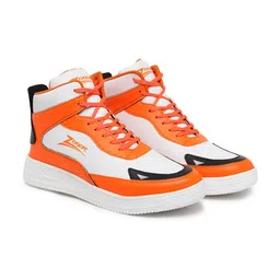 Zixer Men Orange Colourblocked Sneakers-picture-44