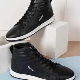Roadster Men Black Mid-Top Casual Sneakers-image-97