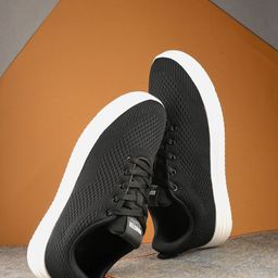 The Roadster Lifestyle Co. Men Black Round Toe Comfort Insole Mesh Sneakers-image-36