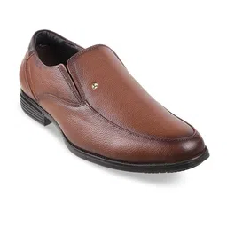 Mochi Men Tan Brown Solid Formal Slip Ons-image-78