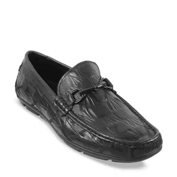 DAVINCHI Men Textured Round Toe Leather Formal Loafers-picture-16