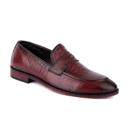 LA BOTTE Men Burgundy Solid Leather Formal Loafers-image-50