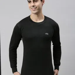 Lux Cottswool Men Black Solid Cotton  Thermal Top-picture-33