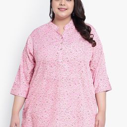 Indietoga Plus Size Floral Printed Casual Tunic-image-77
