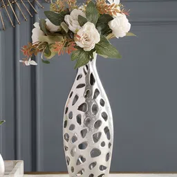 Decor de Maison Sophia Silver-Toned Metal Floral Vases-image-55