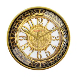 RANDOM White & Gold-Toned Printed Analogue Contemporary Wall Clock-14