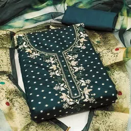 KALINI Ethnic Motifs Woven Design Beads & Stones Modal Cotton Unstitched Dress Material-image-1
