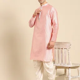 Amodh by Kisah Men Pink Ethnic Motifs Kurta with Patiala-image-89