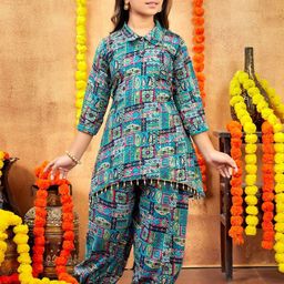 BAESD Girls Embroidered Regular Pure Cotton Kurta with Patiala-picture-42