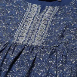 Biba Ethnic Motifs Printed Round neck Sequinned Kurta with Palazzos & With Dupatta image 2
