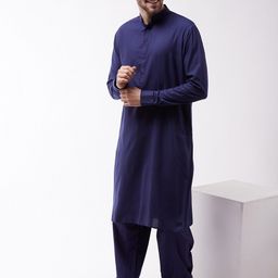 VASTRAMAY Mandarin Collar Straight Kurta With Patiala-image-66