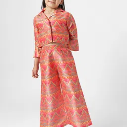 Nauti Nati Girls Printed Crop Top With Palazzos-image-84