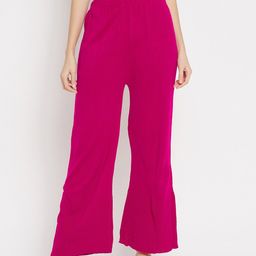 Clora Creation Women Magenta Woolen Palazzos-34