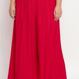 Castle Lifestyle Plus Size Flared Straight Fit Palazzos-image-62