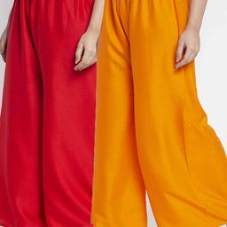 GRACIT Women Red & Orange 2 Ethnic Palazzos-image-49