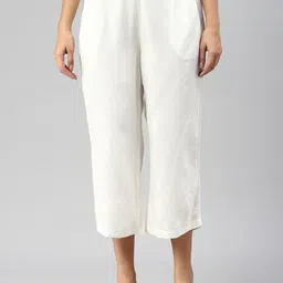 De Moza Women Straight Fit Cropped Culottes Trouser-image-84