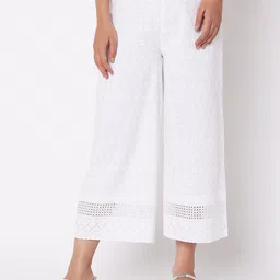 Ethnicity Women Floral Embroidered Cotton Palazzos-image-21