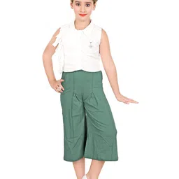 BAESD Girls Round Neck Ruffles Top With Palazzos-image-82