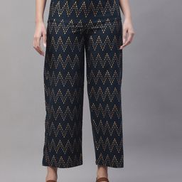 Pistaa Women Printed Cotton Flared Ethnic Palazzos-image-108