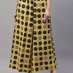 Pistaa Women Geometric Printed Flared Palazzos-image-75