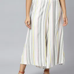 AURELIA Women Striped Flared Chambray Palazzos-image-25