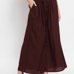 Clora Creation Women Coffee Brown Solid Flared Palazzo-image-26