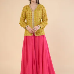 ADORNIA Ethnic Motifs Printed Top With Palazzo-picture-8