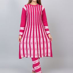 TYSORT Striped Regular Thread Work Kurta With Trousers-image-46