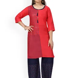 BAESD Girls Printed Regular Pure Cotton Kurta with Palazzos-picture-45