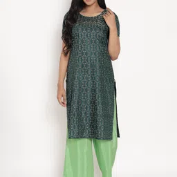 AURELIA Women Green Ethnic Motifs Printed Regular Kurta with Palazzos-picture-58