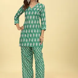 ODD BY chansi TRENDZ Printed Tunic With Trousers-picture-57