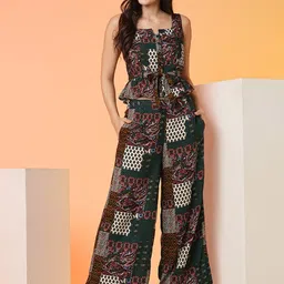 Globus Ethnic Printed Tie Up Co Ord Set-image-59