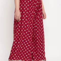 CLORA CREATION PLUS Plus Size Polka Dots Printed Flared Palazzos image 2