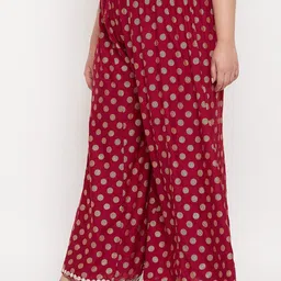 CLORA CREATION PLUS Plus Size Polka Dots Printed Flared Palazzos image 3
