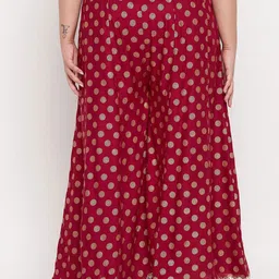CLORA CREATION PLUS Plus Size Polka Dots Printed Flared Palazzos image 5