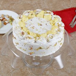 Vanilla Flavored Pista Rasmalai Cake Half kg image 1